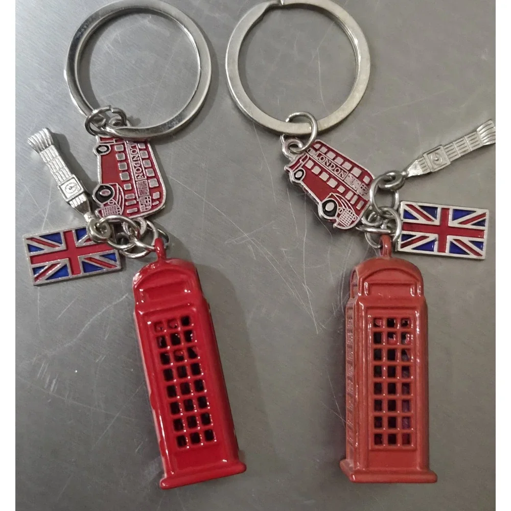 Lot Of 5 European‎ Key Rings/purse Charms London Italy Paris